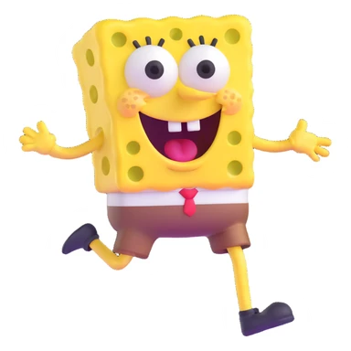 SpongeBob character dancing with bottom wiggling sticker