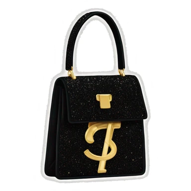 black glitter YSL bag sticker