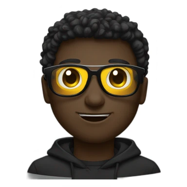 Black sunglasses Funny expression. Wear a black sweatshirt sticker