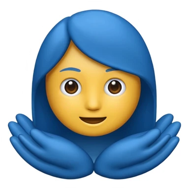 Emoji simples redondo azul com um sinal de certo no meio preto sticker