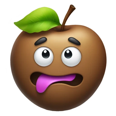 poop holding apple sticker