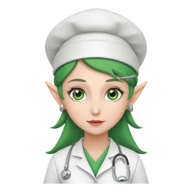elf nurse with nurse hat sticker