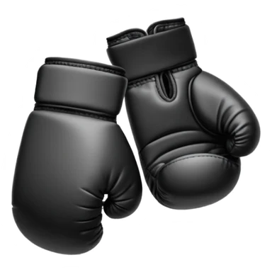 Minimalistic flat vector icon, iOS style, thin black contour on white background. Boxing gloves or a fighter silhouette in stance. sticker