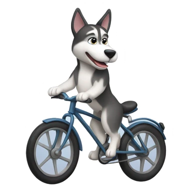 Husky on a bike  sticker