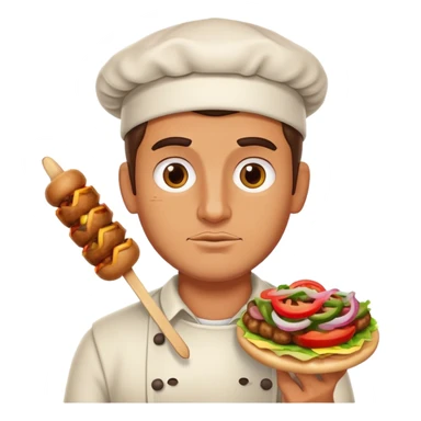 Man with kebab sticker