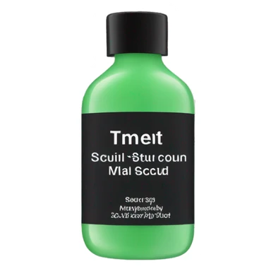 bottle of scalp scrub with label sticker