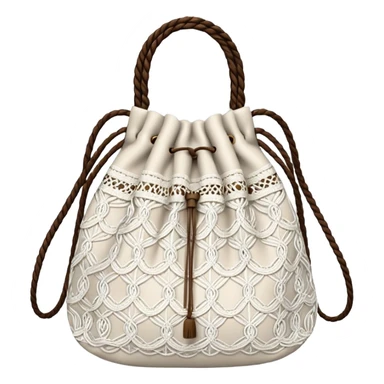 lace string bag in white color sticker