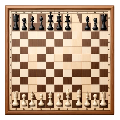 traditional chess board with a wooden border surrounding the 8x8 grid of alternating black and white squares, no chess pieces, top-down view sticker