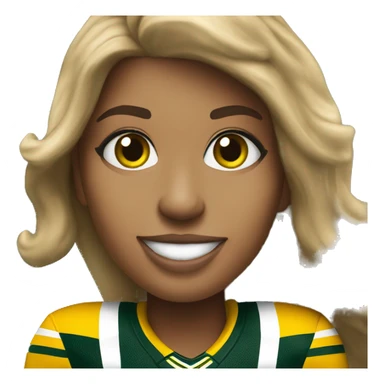nfl glamourous cheerleader, brunette hair, cheering, Green Bay packer  sticker