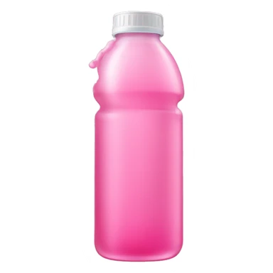 plastic bottle with crystaline pink liquid sticker