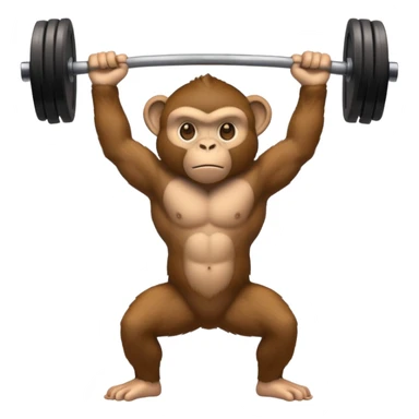 strong monkey lifting weights sticker
