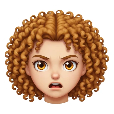 Angry curly haired girl  sticker
