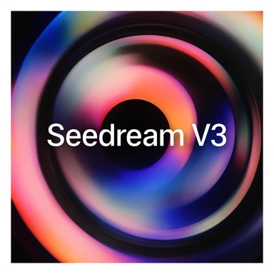 remake this and make "Seedream V3" bit bigger sticker