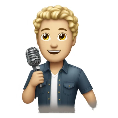 white man singer with microphone sticker
