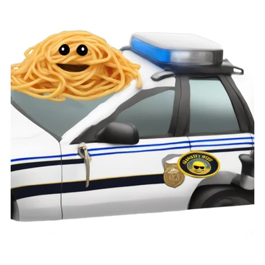 Saucy spaghetti on a cop car sticker
