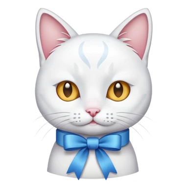 kurdele takan beyaz kedi sticker