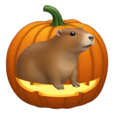 Capybara in a jack o lantern sticker