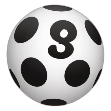 bingo ball with number 8 sticker