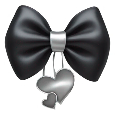 black bow with a silver heart bow in the center sticker