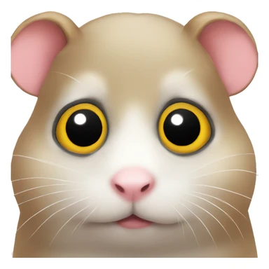 Hamster face  sad huge eyes and a ribbon sticker