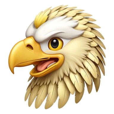 yellow eagle with a big smile winking sticker
