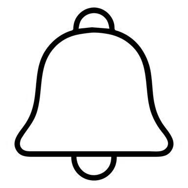 bell icon, minimal outline, modern icon style sticker