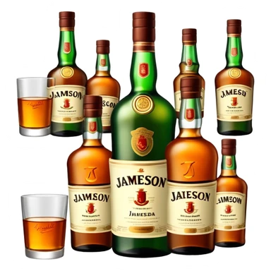 Many bottles of Jameson sticker