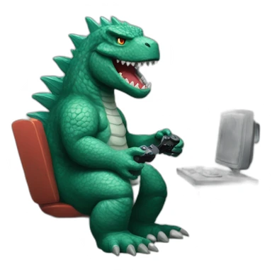 Godzilla playing videogames sticker