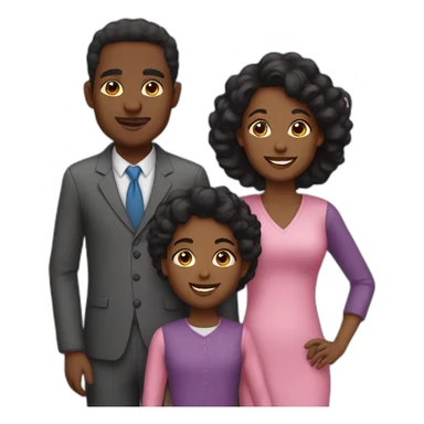 Black Family of 4 sticker