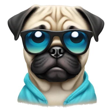 Cool pug with sunnies  sticker