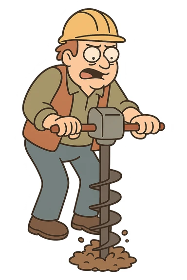 hollow stem auger drilling, transparent background sticker