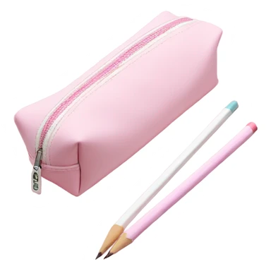 pencil case pink pastel and white sticker