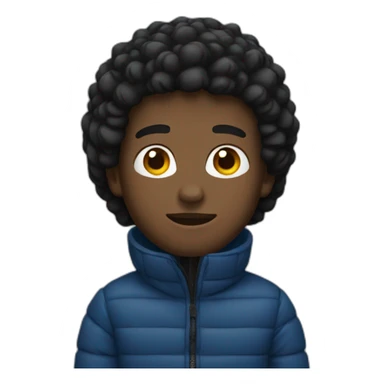 Black male wearing a puffer jacket  sticker