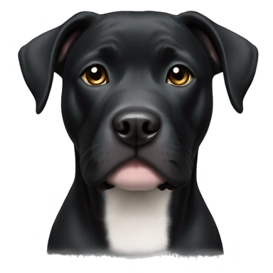 Black pitbull lab mix with white patch on chest sticker