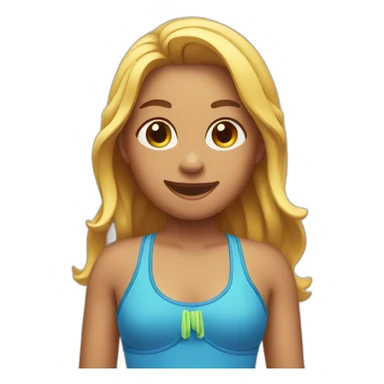 A girl blinking swimming suit sticker