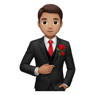 man with rose in his suit pocket sticker