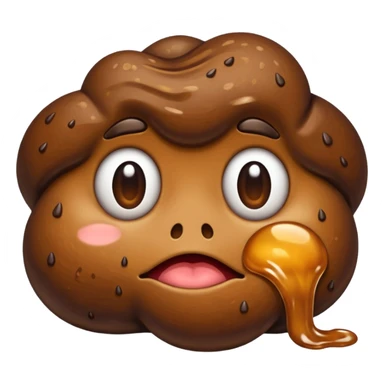 Melting poop sticker