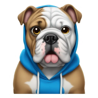 bulldog wearing a blue hoodie  sticker