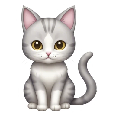 A slender gray and white Jianzhou cat sticker