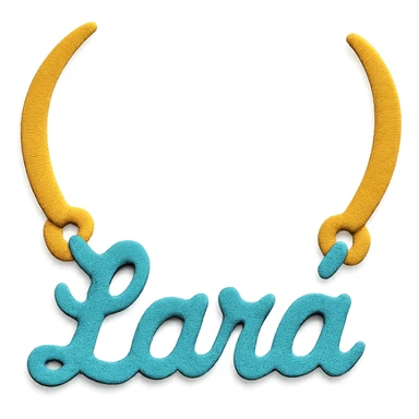 necklace in paper craft style with the text 'Lara' sticker