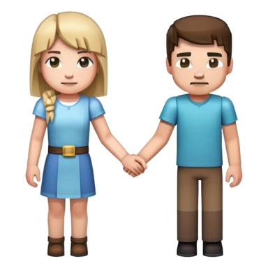 Minecraft boy and girl holding hands sticker