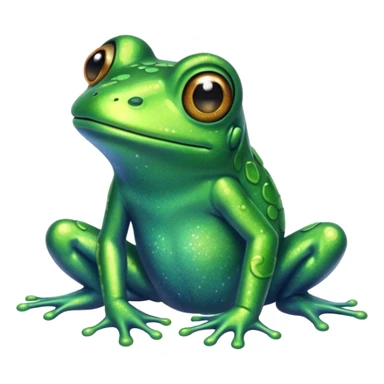 Glitter Green Frog cute sticker