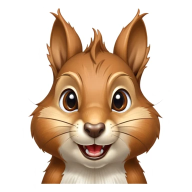 Realistic squirrel head with long pointed ears, distinctive squirrel face shape, and extremely large visible drool dripping from mouth, multiple drool streams hanging down sticker