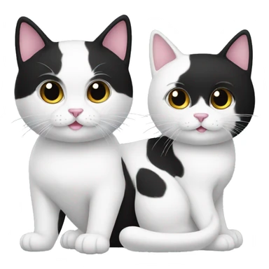 2 cats white and black sticker