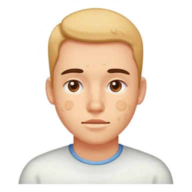 close up of face with visible acne sticker