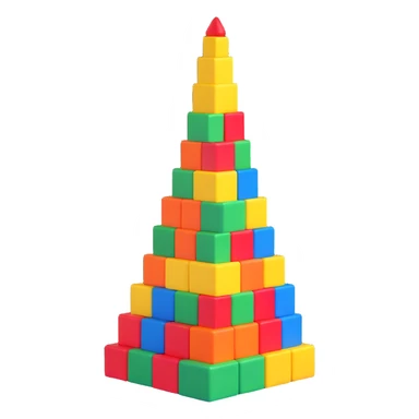 colorful toy building blocks tower sticker