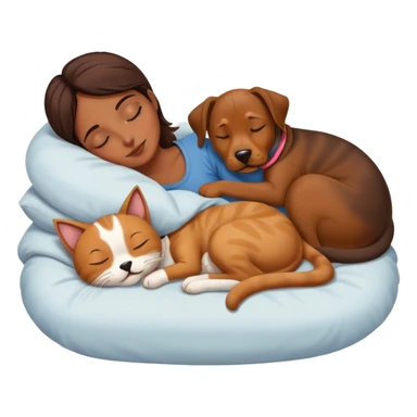 Cat and dog cuddling sleeping  sticker