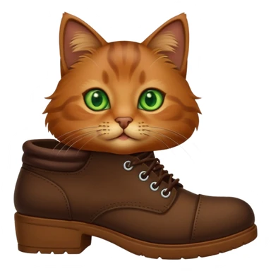 Brown cute cat in a brown shoe  sticker