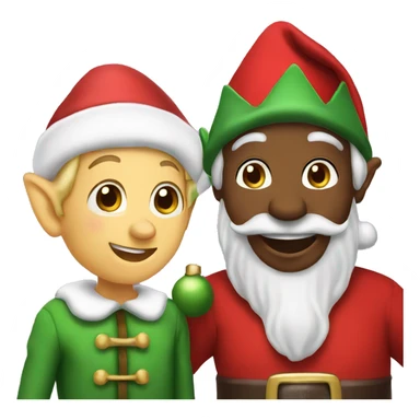 Christmas elf with santa sticker