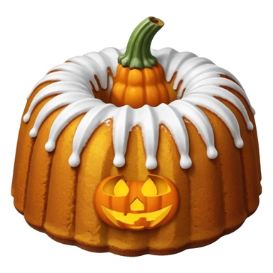 Bundt cake with pumpkin sticker